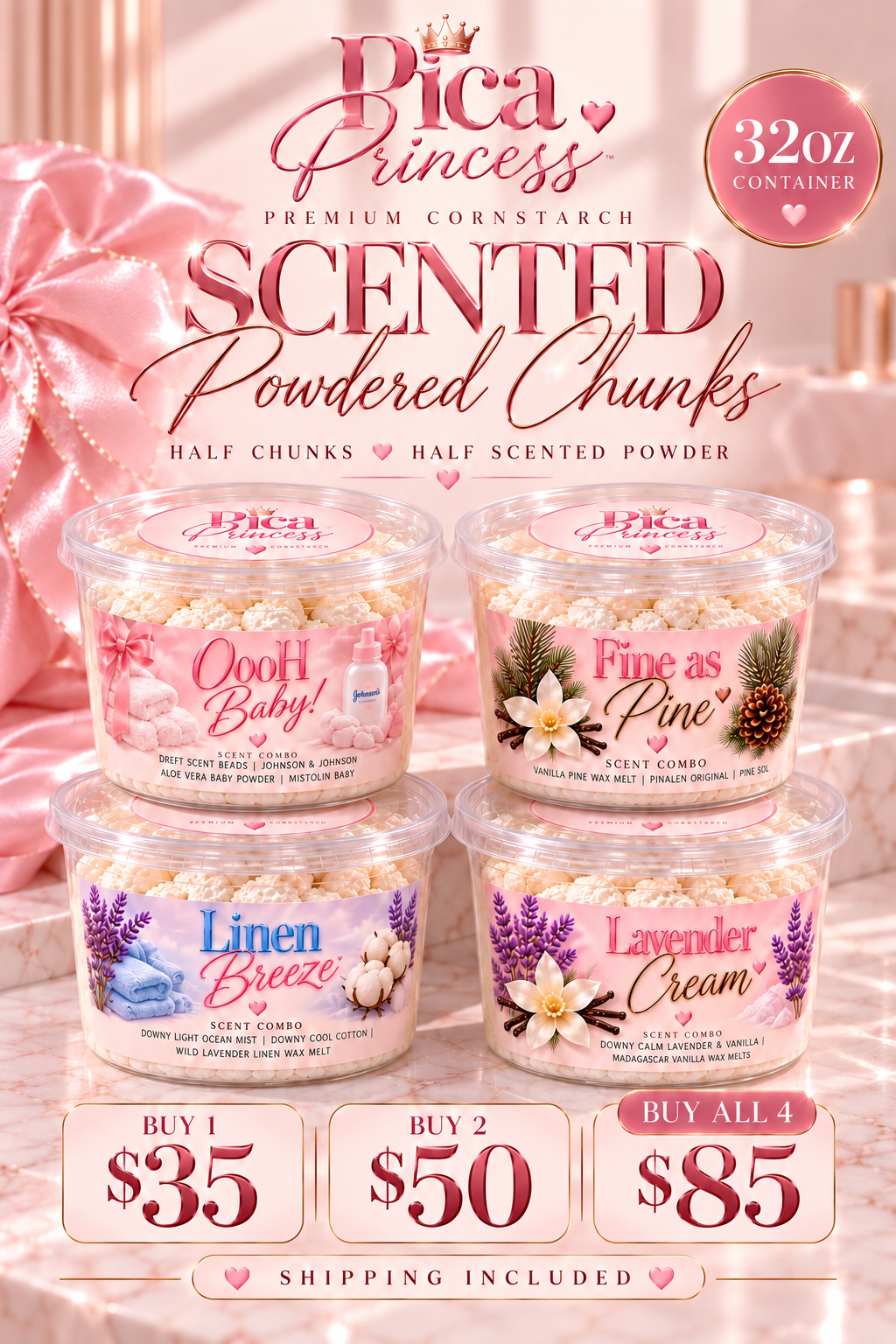 Scented Powder Covered Chunks 32oz